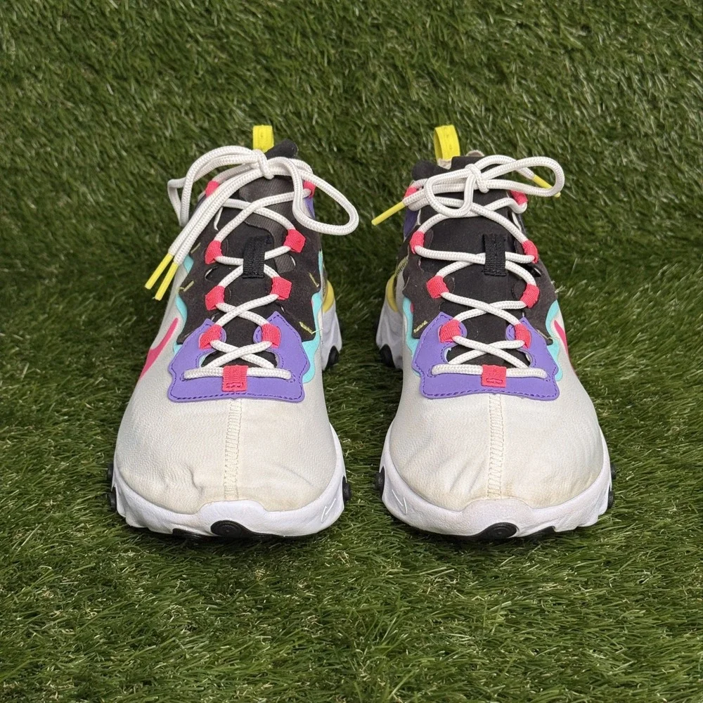 Nike React Element 55 Mens Size 11 White Pink Purple Running Shoes CK0846-100
